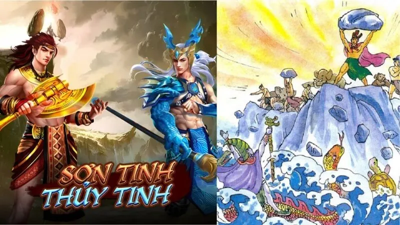 Game nổ hũ Sơn Tinh Thủy Tinh lấy cảm hứng từ hai vị thần của Việt Nam