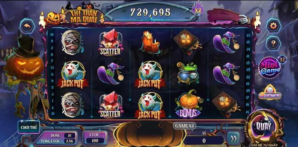 Giao diện game slot Thị Trấn Ma Quái