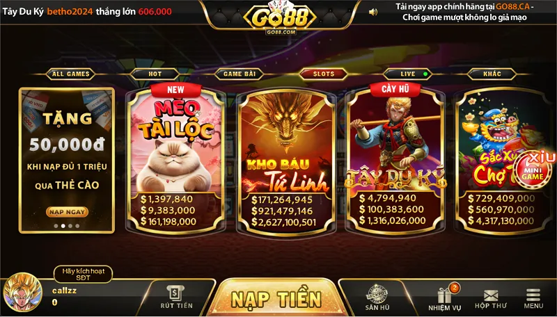 Đôi nét về sảnh game nổ hũ Go88