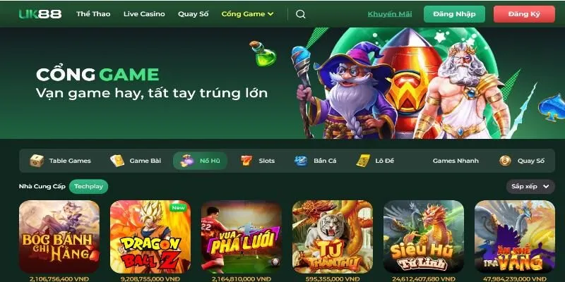 Cùng tìm hiểu về các dòng game nổ hũ UK88.