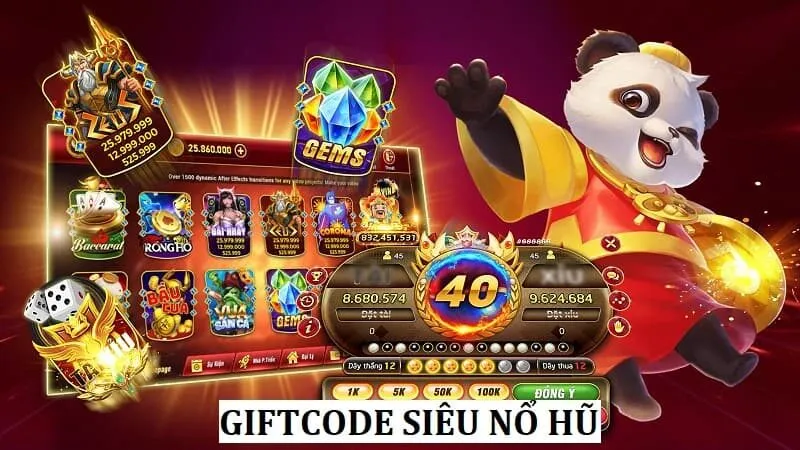 giftcode siêu nổ hũ