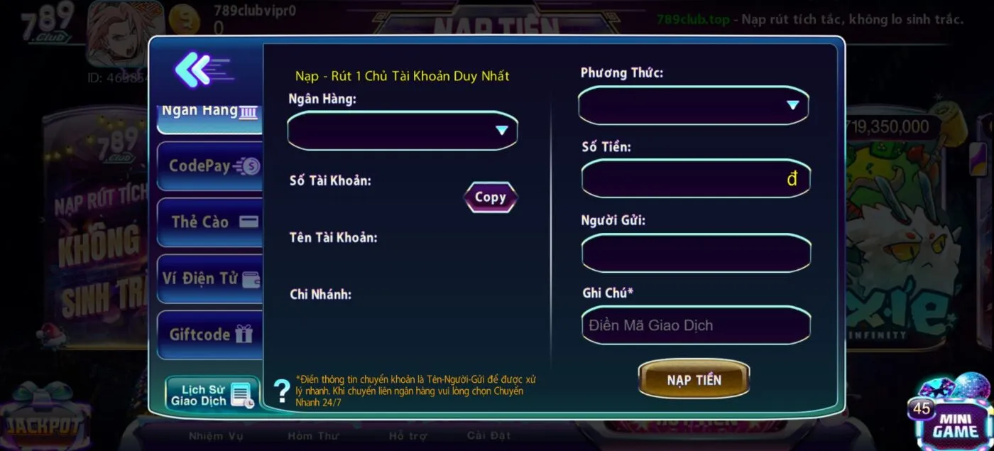 nạp tiền 789Club