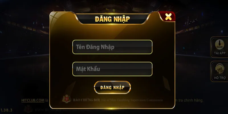 Tính năng đăng nhập cổng game Hitclub